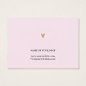 Minimale elegante Roos Faux Gold Heart Earring-kaa Visitekaartje (Achterkant)