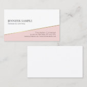 Minimale elegante roze Gold Professional Visitekaartje (Voorkant / Achterkant)