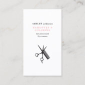 Minimale elegante schaar Comb Hair Salon Visitekaartje (Voorkant)