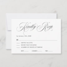 Minimale Elegante Script Bruiloft RSVP Kaart