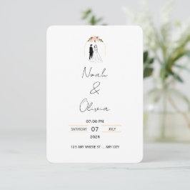 Minimale elegante script huwelijksuitnodiging kaart