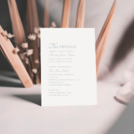 Minimale elegante scriptdetails informatiekaartje