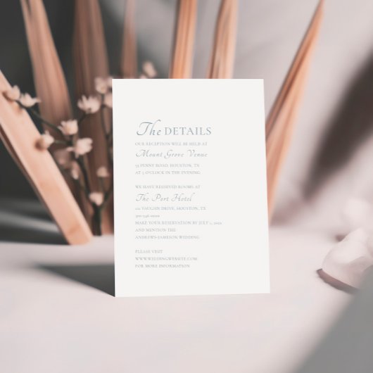 Minimale elegante scriptdetails informatiekaartje