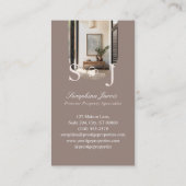 Minimale Elegante Sleutel Monogram Stijlvolle Boog Visitekaartje (Achterkant)