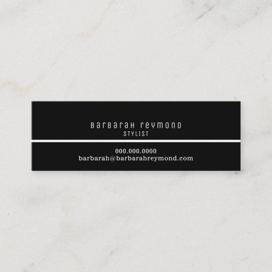 Minimale elegante stylist introductie contact mini visitekaartje (Voorkant)