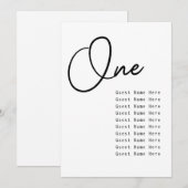 Minimale Elegante Tafel Gast Namen Zetel Grafiek C (Voorkant / Achterkant)
