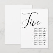 Minimale Elegante Tafel Gast Namen Zetel Grafiek C (Voorkant / Achterkant)