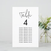 Minimale Elegante Tafel Gast Namen Zetel Grafiek C (Staand voorkant)