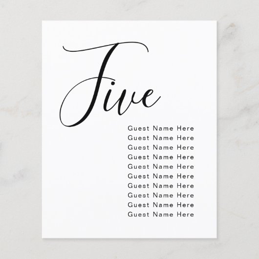 Minimale Elegante Tafel Gast Namen Zetel Grafiek C (Voorkant)