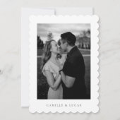 Minimale elegante tekst en foto | Datum opslaan Kaart (Achterkant)