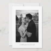 Minimale elegante tekst en foto | Datum opslaan Kaart (Achterkant)