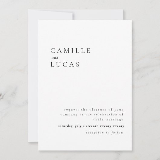 Minimale elegante tekst en foto | Weddenschap Kaart (Voorkant)