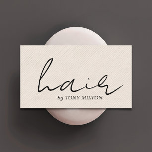 Minimale Elegante Textuur Beige Krachtig Kapsalon Visitekaartje