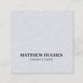 Minimale elegante textuur grijs consultant vierkante visitekaartje (Voorkant)