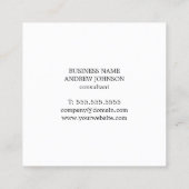 Minimale elegante textuur Licht grijs consultant Vierkante Visitekaartje (Achterkant)