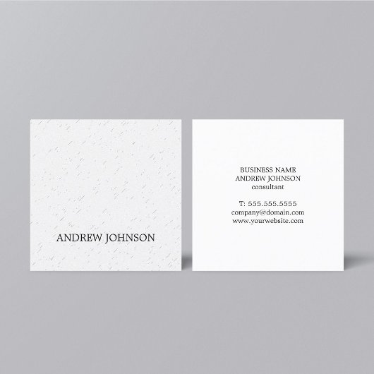 Minimale elegante textuur Licht grijs consultant Vierkante Visitekaartje