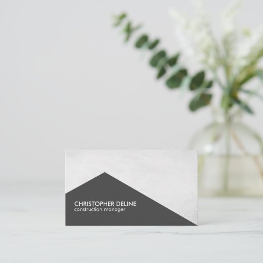 Minimale elegante textuur lichtgrijze constructie visitekaartje (Staand voorkant)