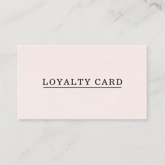 Minimale elegante textuur lichtroze schoonheid klantenkaartje (Voorkant)