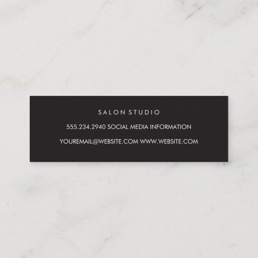 Minimale elegante textuur mini visitekaartje (Achterkant)