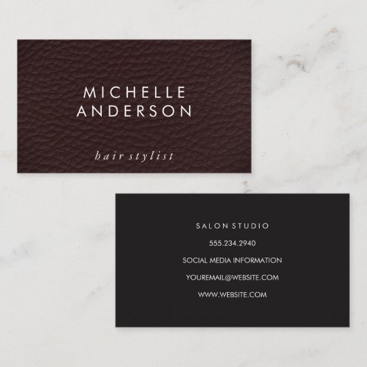 Minimale elegante textuur visitekaartje (Voorkant / Achterkant)