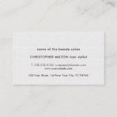 Minimale elegante textuur witte grijze schaar visitekaartje (Achterkant)