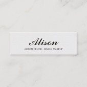 Minimale elegante textuur Witte haar en Makeup Mini Visitekaartje (Voorkant)