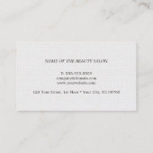 Minimale elegante textuur Witte haar en Makeup Visitekaartje (Achterkant)