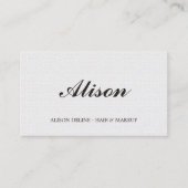 Minimale elegante textuur Witte haar en Makeup Visitekaartje (Voorkant)