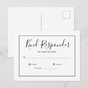 Minimale Elegante Trouw RSVP-ansichtkaart Briefkaart