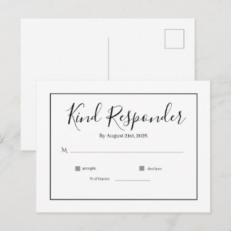 Minimale Elegante Trouw RSVP-ansichtkaart Briefkaart