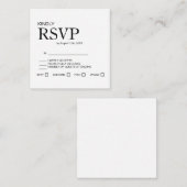 Minimale Elegante Trouw RSVP Kaart (Voorkant / Achterkant)