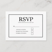 Minimale Elegante Trouw RSVP Kaart (Voorkant)