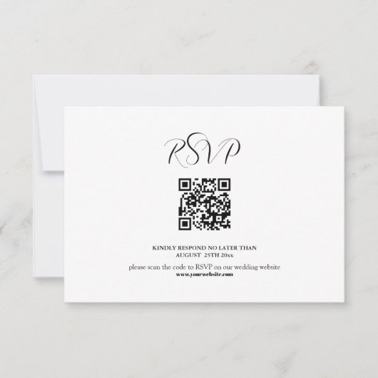 Minimale Elegante Trouw RSVP Kaart (Voorkant)