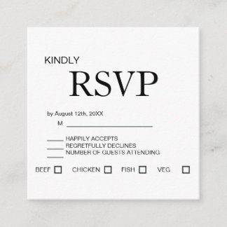 Minimale Elegante Trouw RSVP Kaart