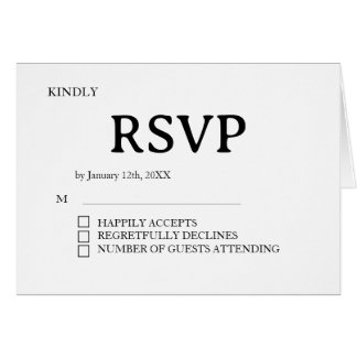 Minimale Elegante Trouw RSVP Kaart,