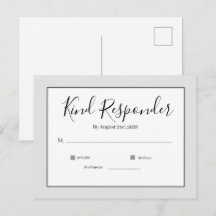 Minimale Elegante Trouw-RSvp-Postkaart