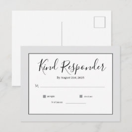 Minimale Elegante Trouw-RSvp-Postkaart Briefkaart