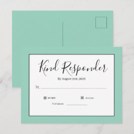 Minimale Elegante Trouw-RSvp-Postkaart Briefkaart