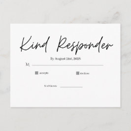 Minimale Elegante Trouw-RSvp-Postkaart Briefkaart