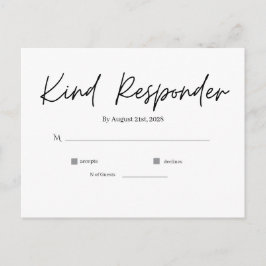 Minimale Elegante Trouw-RSvp-Postkaart Briefkaart