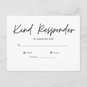 Minimale Elegante Trouw-RSvp-Postkaart Briefkaart