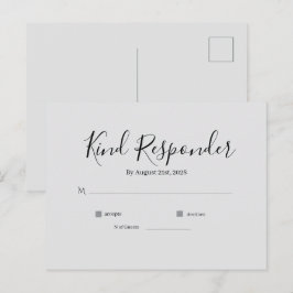 Minimale Elegante Trouw-RSvp-Postkaart Briefkaart