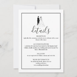 Minimale Elegante Trouwdetails Kaart