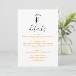 Minimale Elegante Trouwdetails Kaart