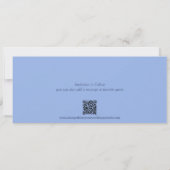 Minimale elegante typografie Blue Slim Save the Da Date (Achterkant)