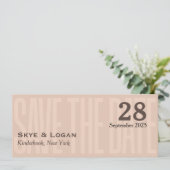 Minimale elegante typografie Mocha Slim Save The Date (Staand voorkant)