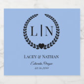 Minimale Elegante Typografie Monogram Beginletters Sparkling Wijnetiket (Enkel label)