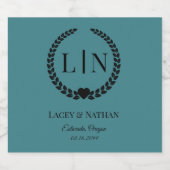 Minimale Elegante Typografie Monogram Beginletters Sparkling Wijnetiket (Enkel label)