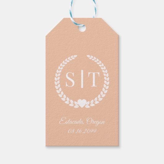 Minimale Elegante Typografie Monogram Initialen Cadeaulabel (Voorkant)