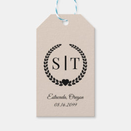 Minimale Elegante Typografie Monogram Initialen Cadeaulabel
